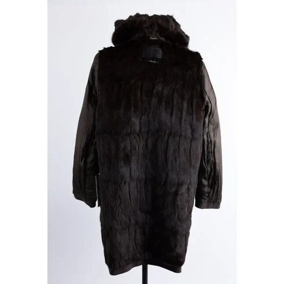 $5,900 Prada Fur Lined Coat SZ 44 Large Brown/Purple MINT